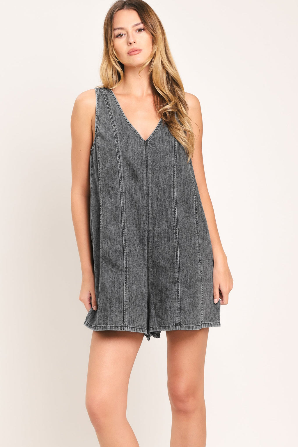 COOL SWEET LIGHTWEIGHT DENIM ROMPER Flying Tomato