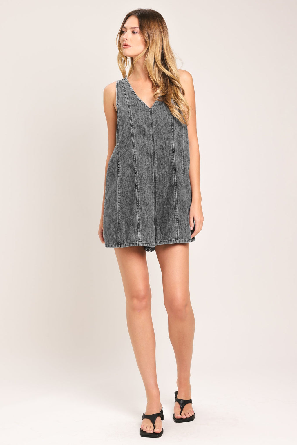 COOL SWEET LIGHTWEIGHT DENIM ROMPER Flying Tomato