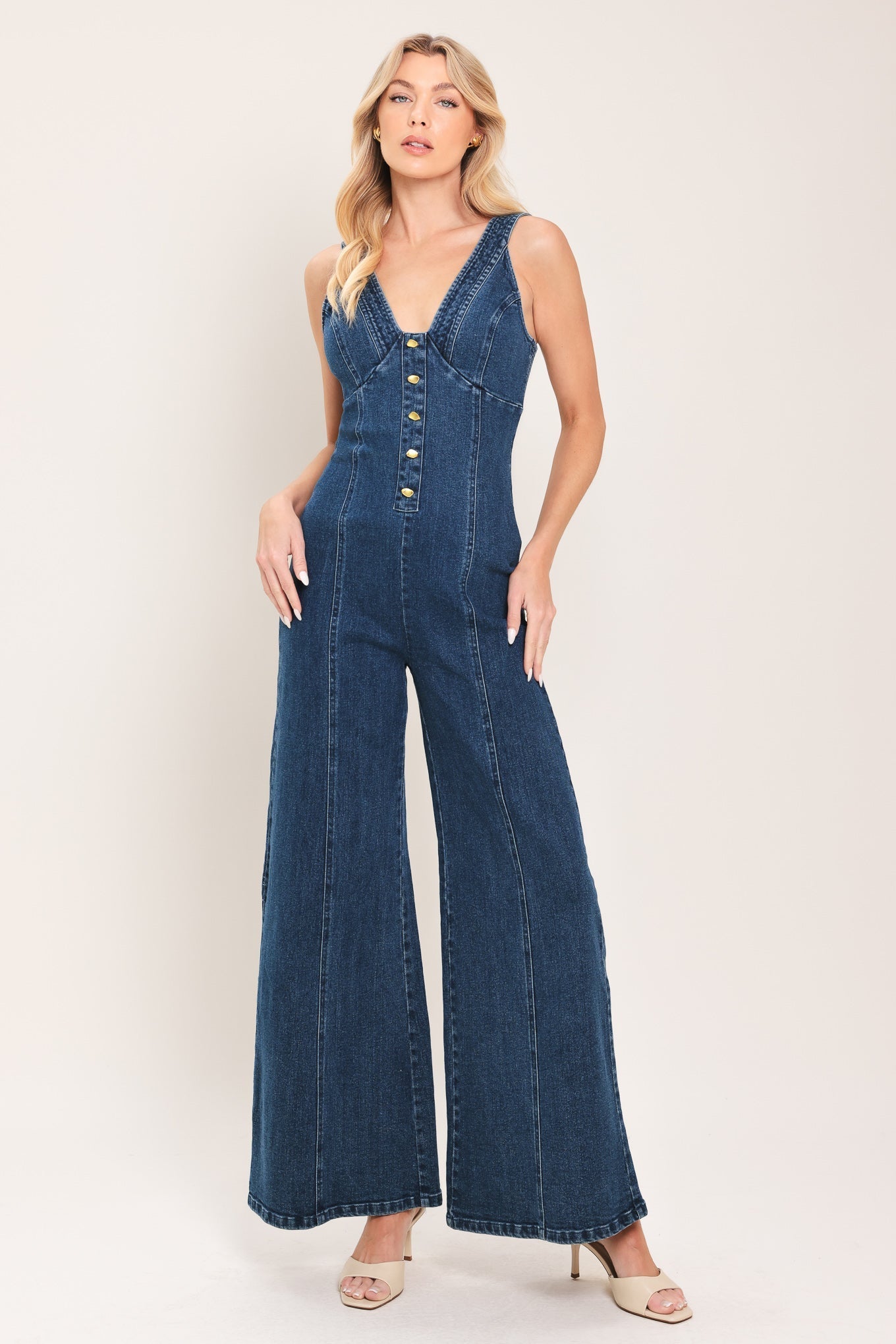 URBAN INDIGO DENIM JUMPSUIT Flying Tomato