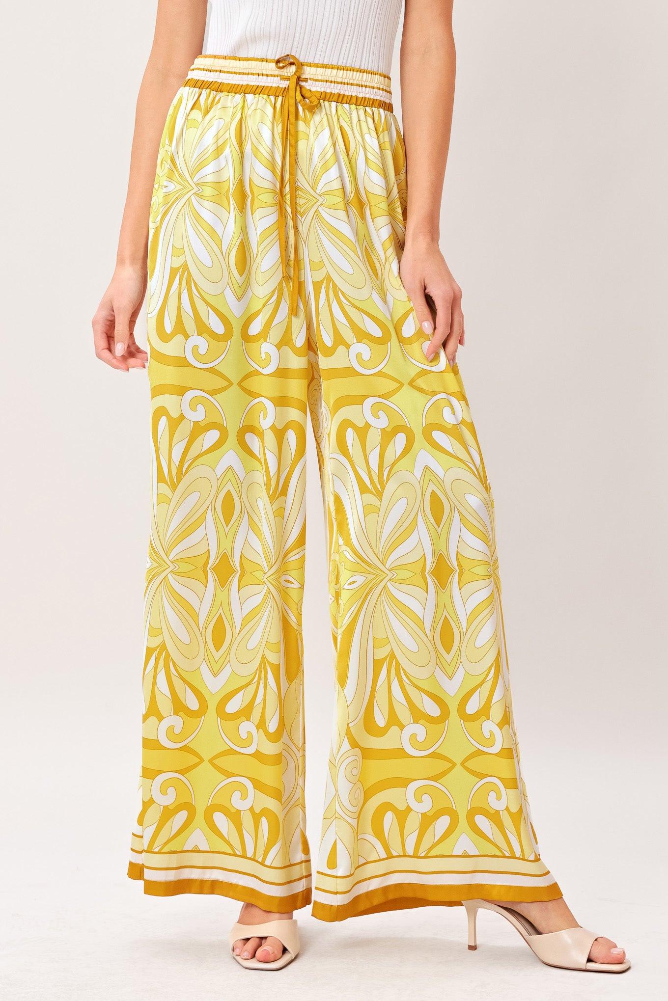 GOLDEN SWIRL WOVEN PANTS Flying Tomato