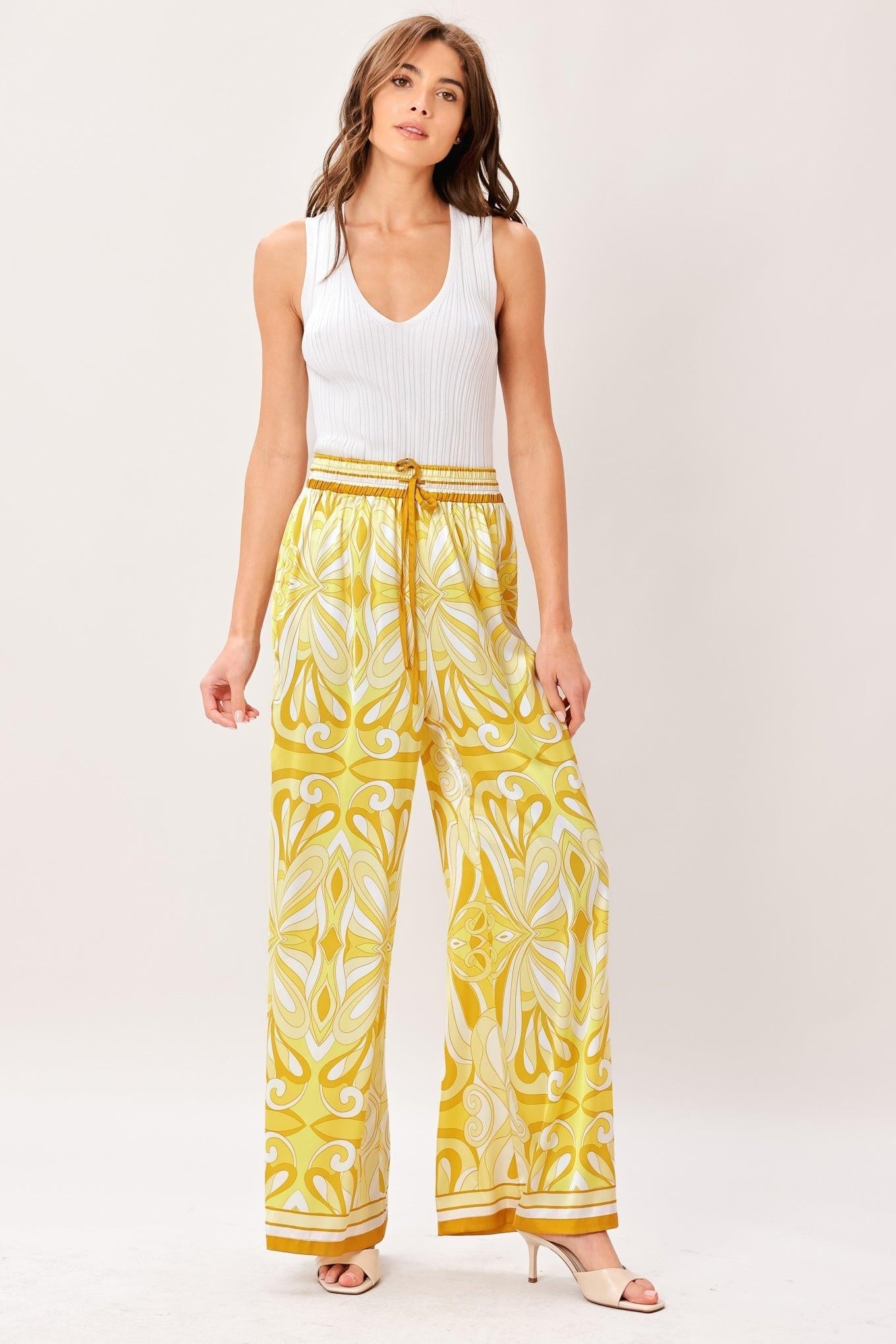 GOLDEN SWIRL WOVEN PANTS Flying Tomato