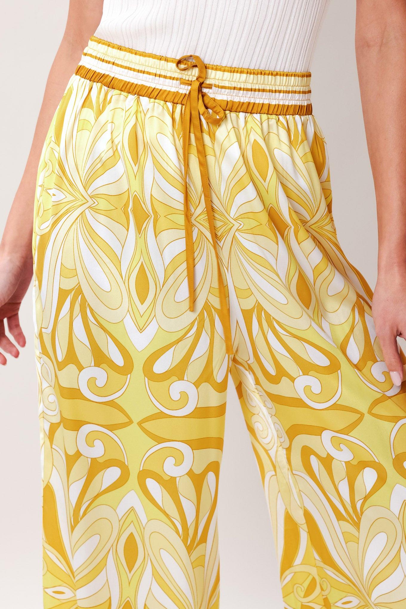 GOLDEN SWIRL WOVEN PANTS Flying Tomato