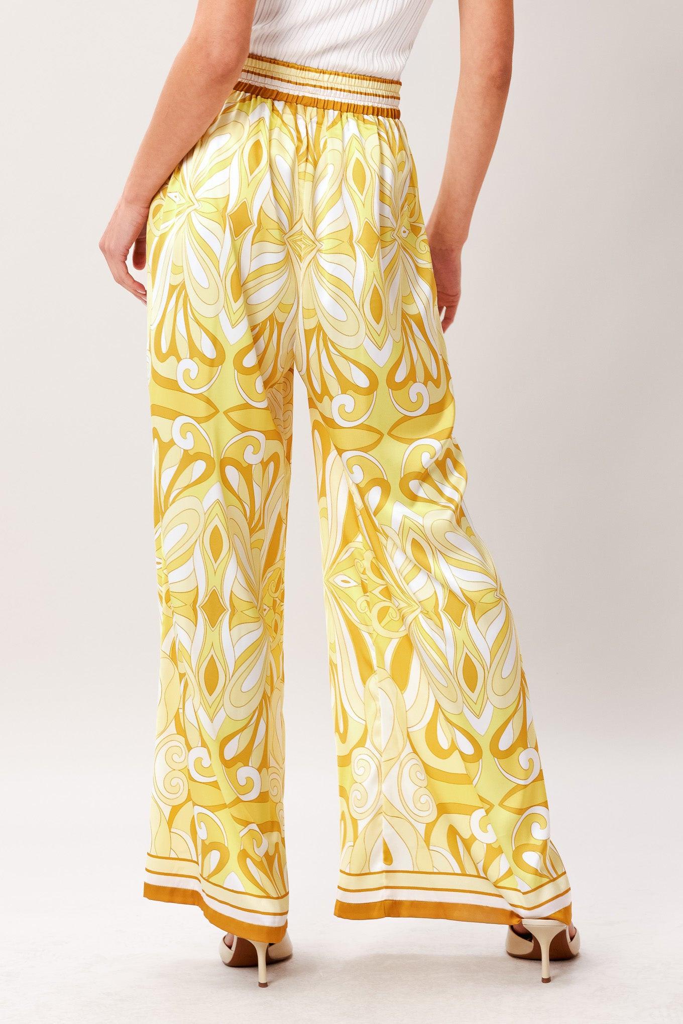 GOLDEN SWIRL WOVEN PANTS Flying Tomato