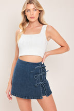 STREET TIE DENIM SKORT Flying Tomato