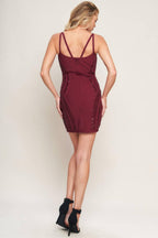 HOLIDAY GLAM BANDAGE MINI DRESS Flying Tomato