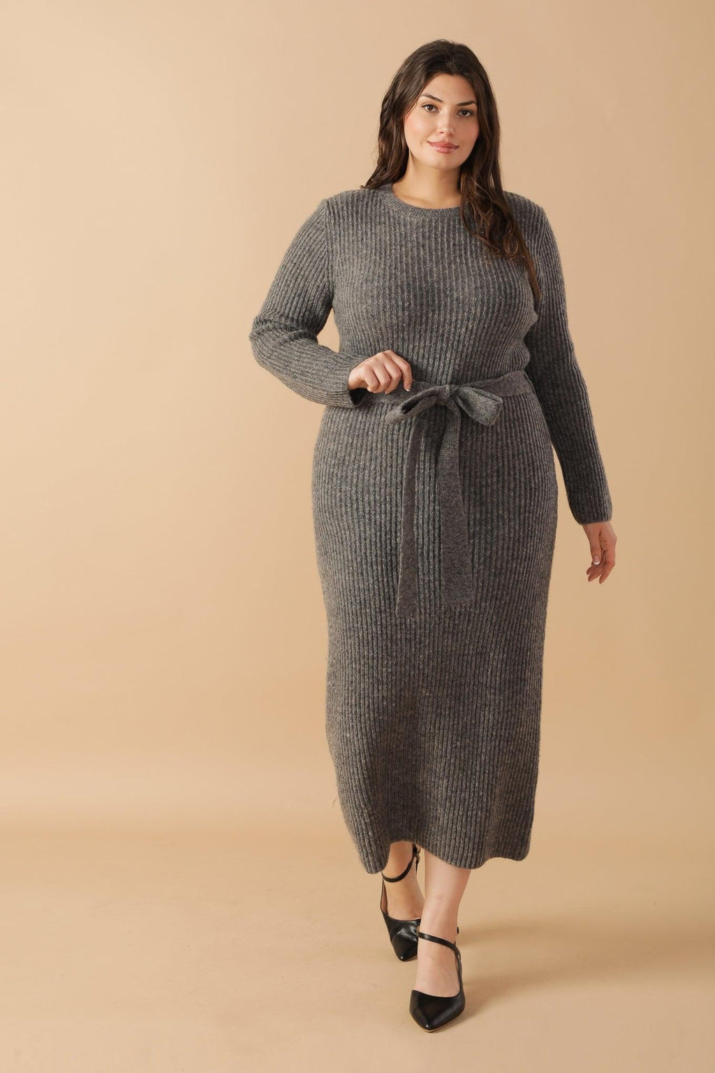 BE GOOD TO ME SWEATER MIDI DRESS Flying Tomato