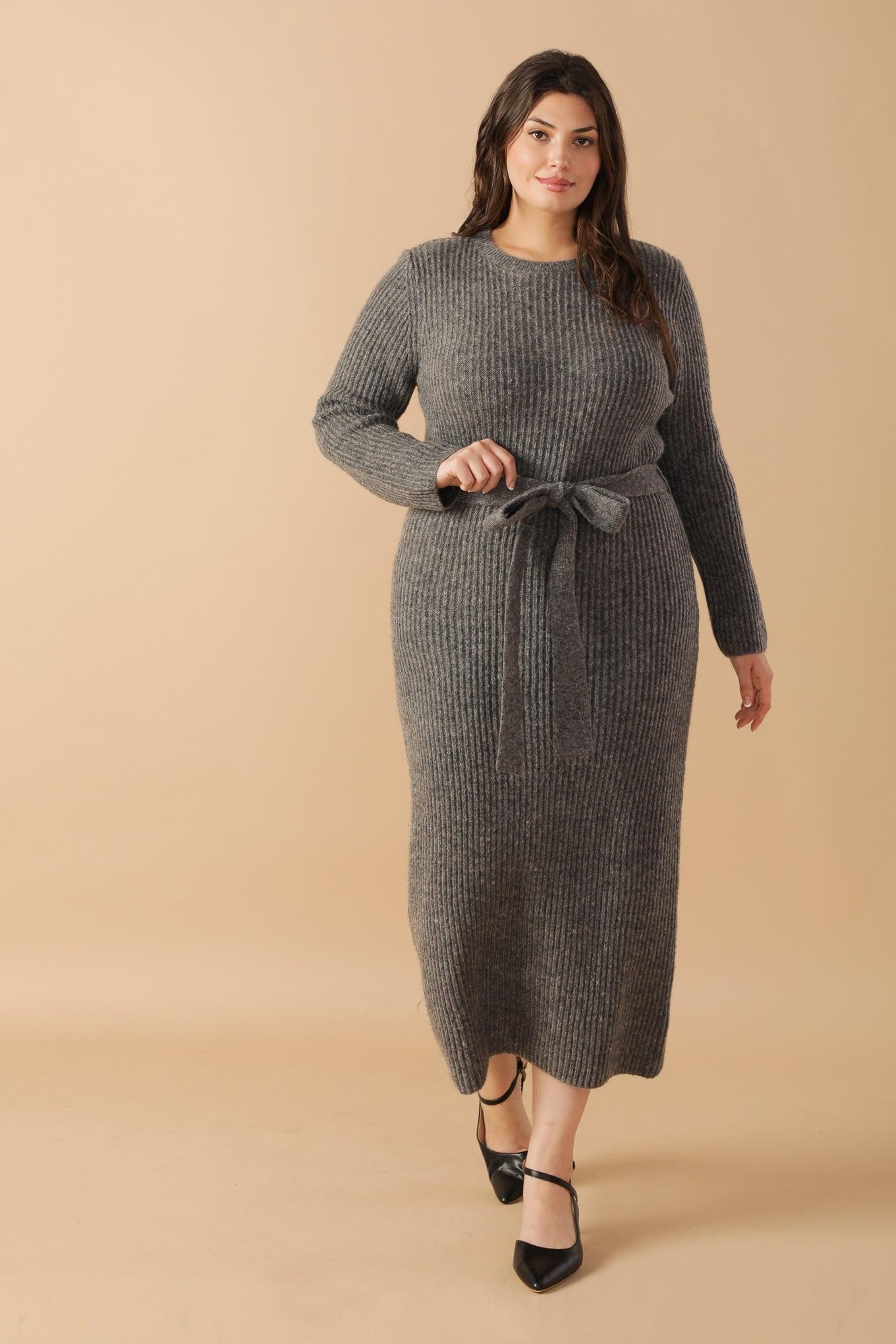 BE GOOD TO ME SWEATER MIDI DRESS Flying Tomato