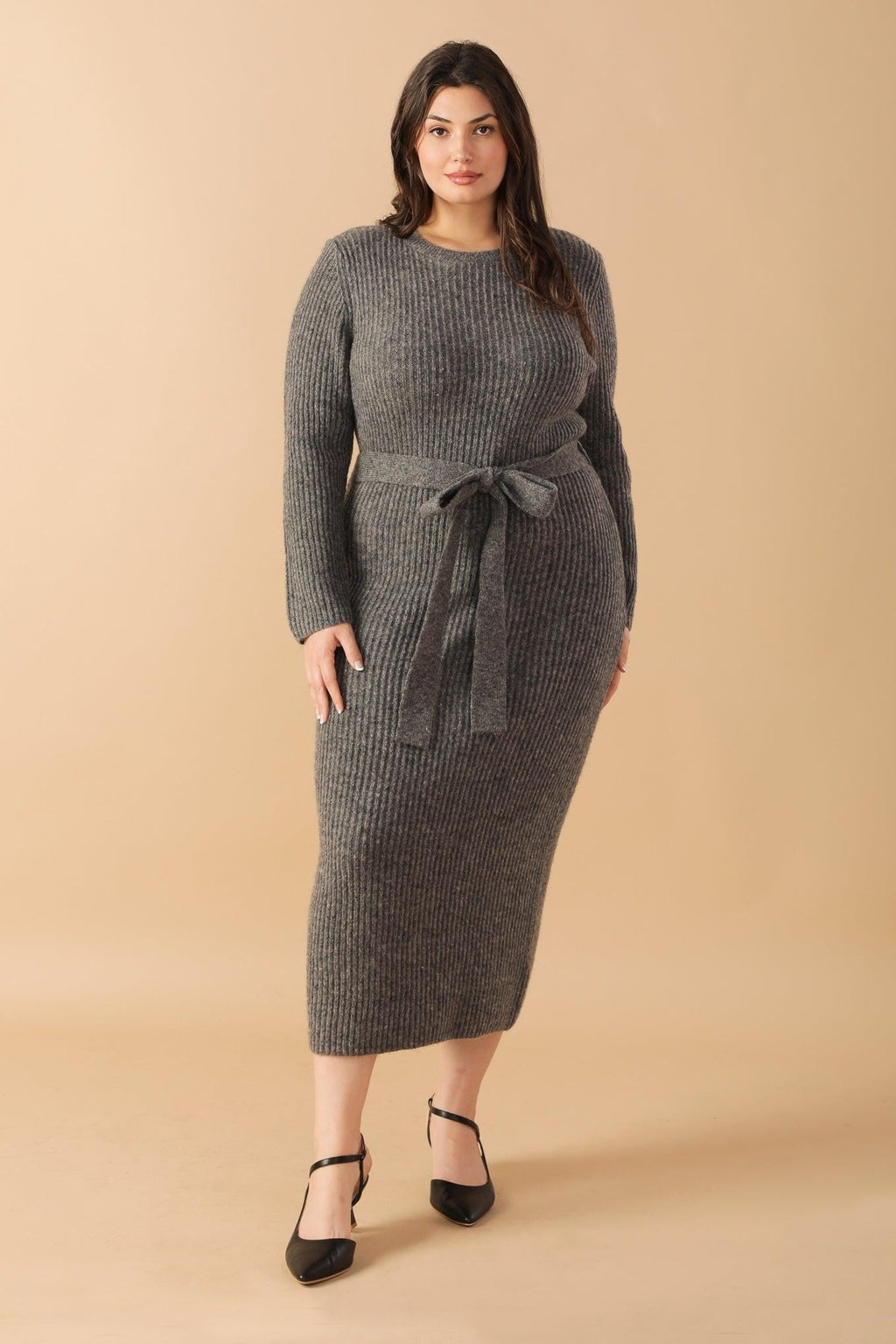 BE GOOD TO ME SWEATER MIDI DRESS Flying Tomato
