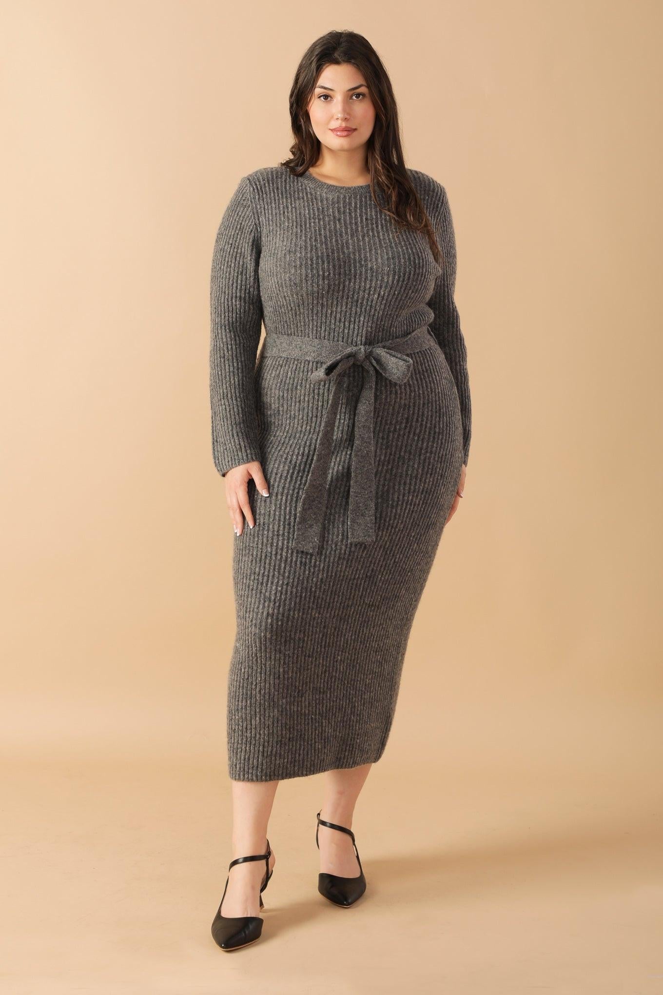 BE GOOD TO ME SWEATER MIDI DRESS Flying Tomato