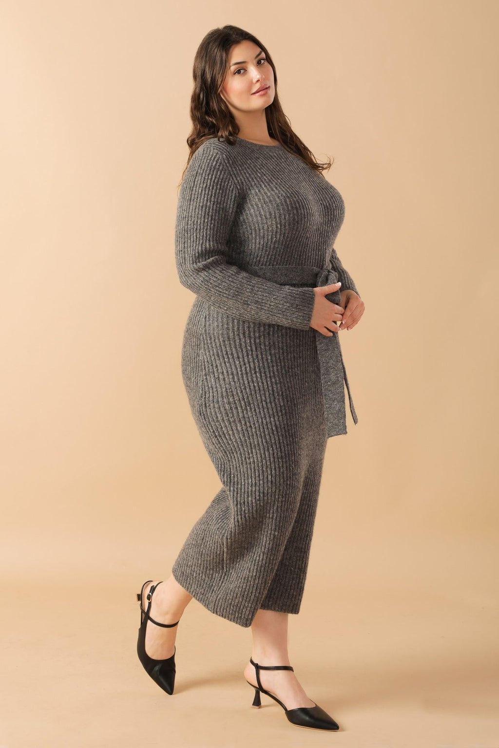 BE GOOD TO ME SWEATER MIDI DRESS Flying Tomato