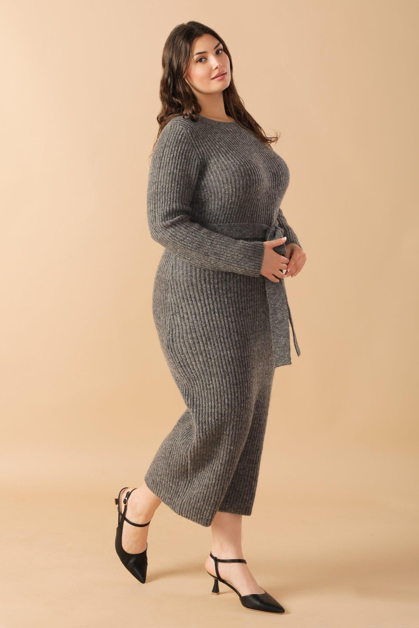BE GOOD TO ME SWEATER MIDI DRESS Flying Tomato