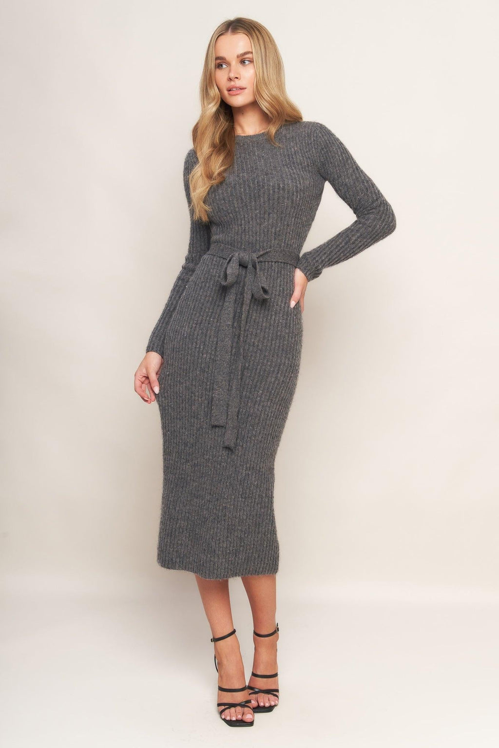 BE GOOD TO ME SWEATER MIDI DRESS Flying Tomato