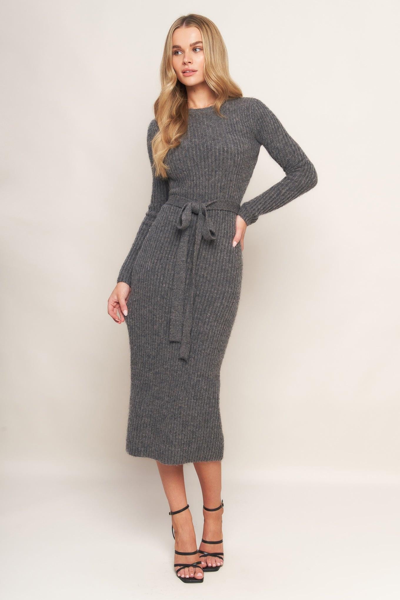 BE GOOD TO ME SWEATER MIDI DRESS Flying Tomato