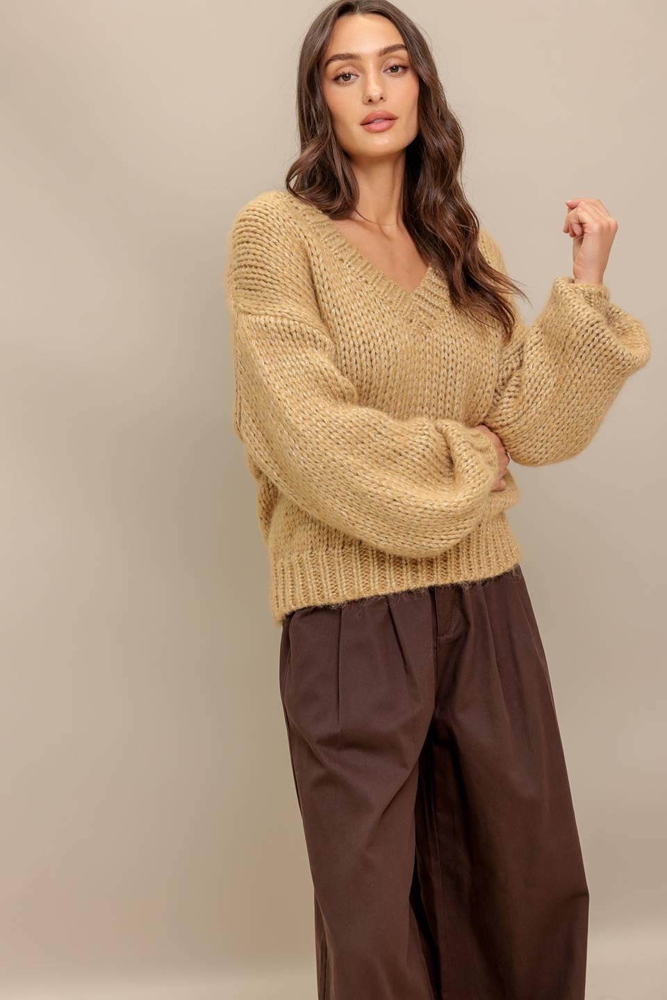 EARTHY TOUCH SWEATER KNIT TOP Flying Tomato