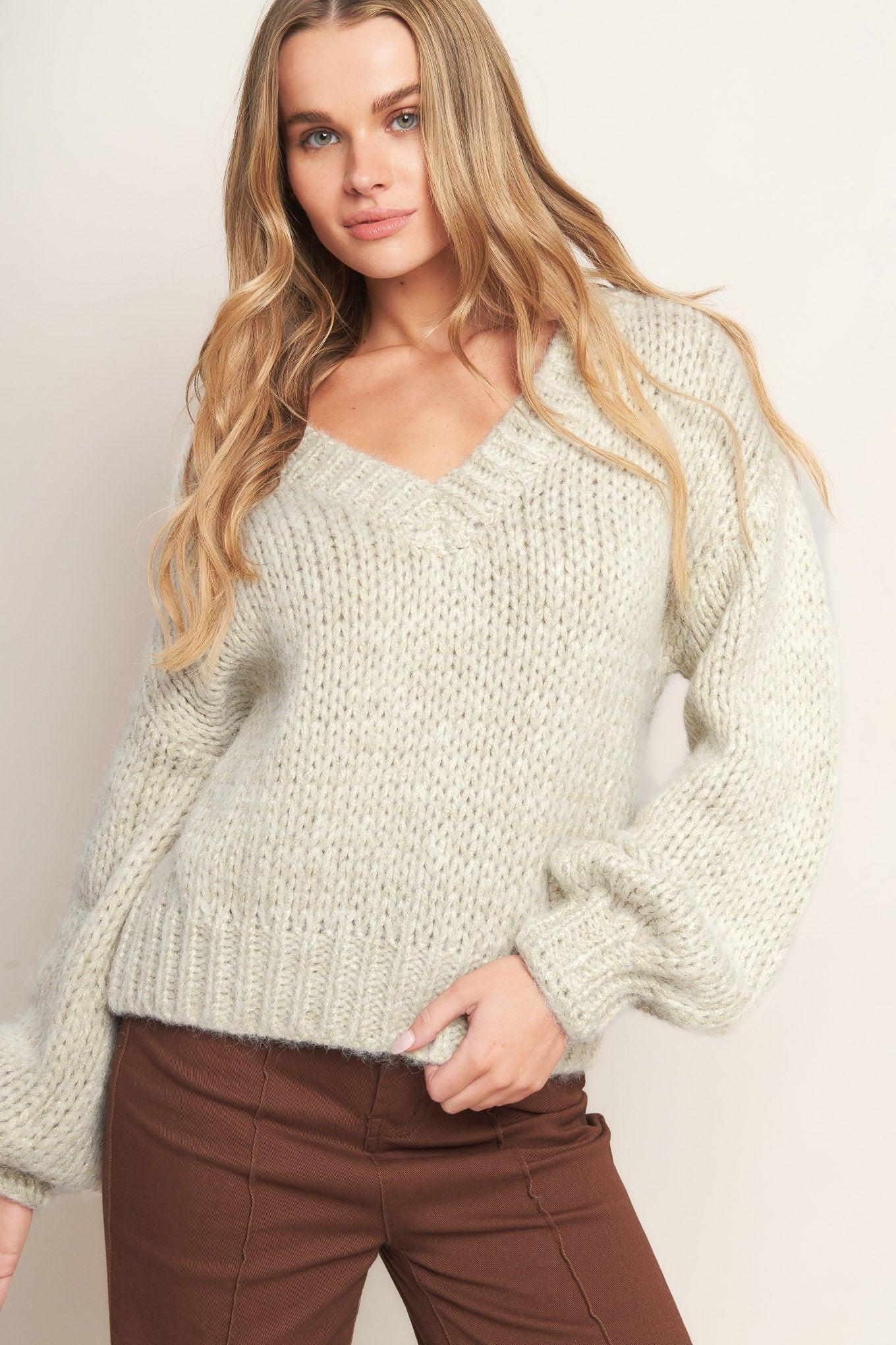 EARTHY TOUCH SWEATER KNIT TOP Flying Tomato