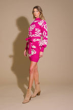 HEART ON DISPLAY SWEATER MINI DRESS Flying Tomato