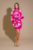 HEART ON DISPLAY SWEATER MINI DRESS Flying Tomato