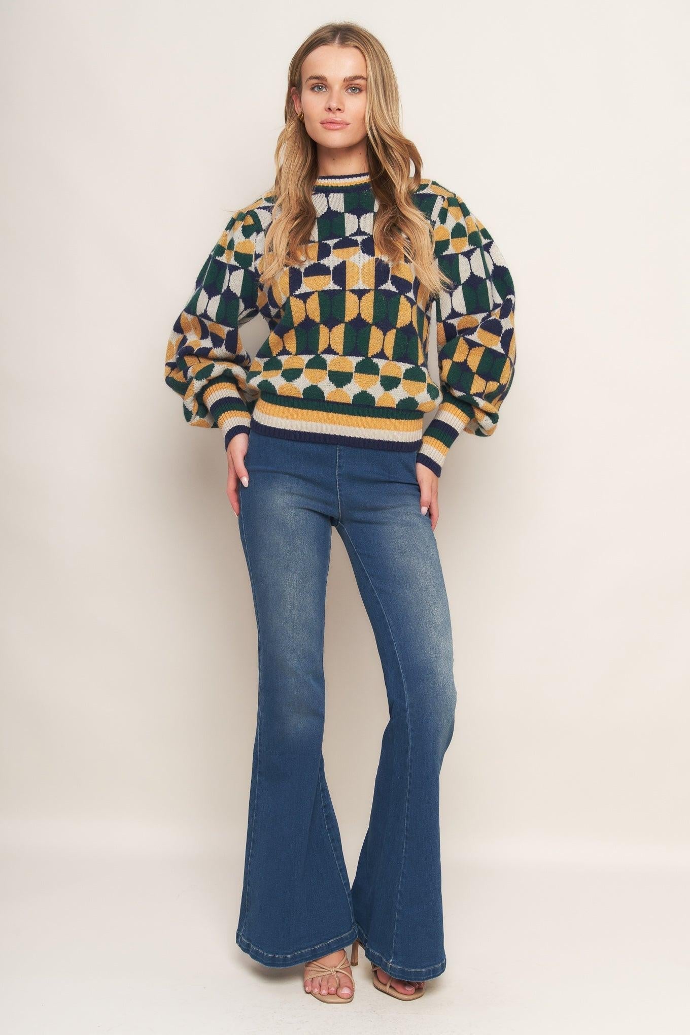 CHEER YOU ON JACQUARD SWEATER TOP Flying Tomato