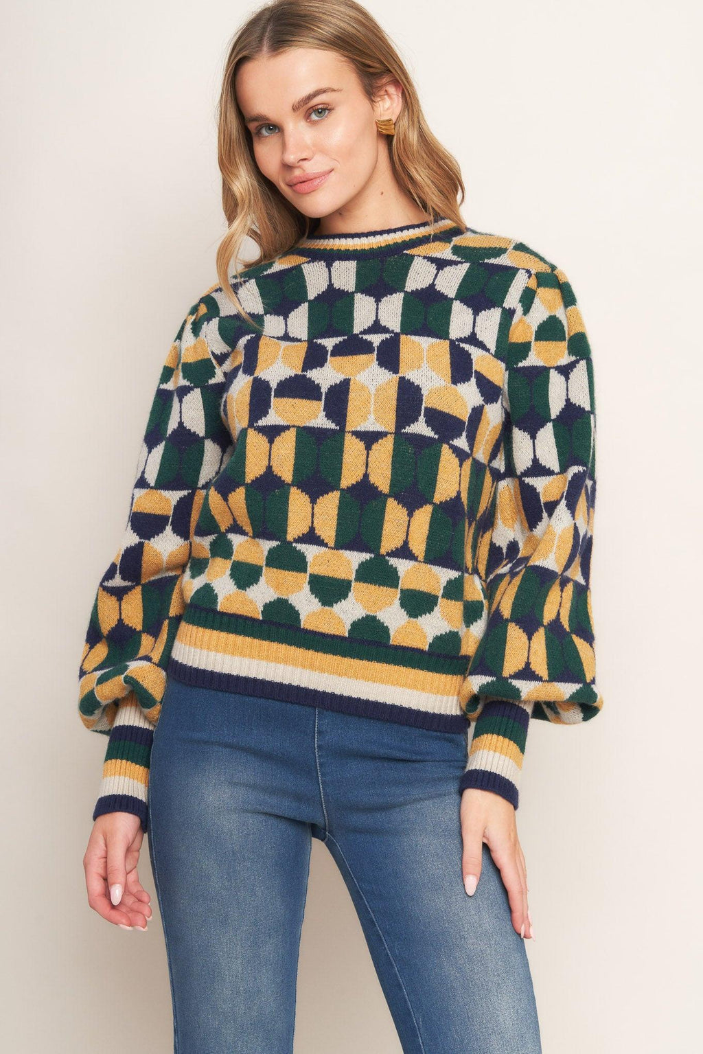 CHEER YOU ON JACQUARD SWEATER TOP Flying Tomato