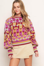 CHEER YOU ON JACQUARD SWEATER TOP Flying Tomato