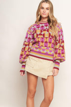 CHEER YOU ON JACQUARD SWEATER TOP Flying Tomato