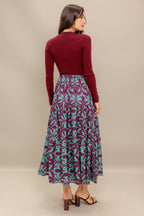 SANGRIA BLOOM WOVEN MIDI DRESS Flying Tomato