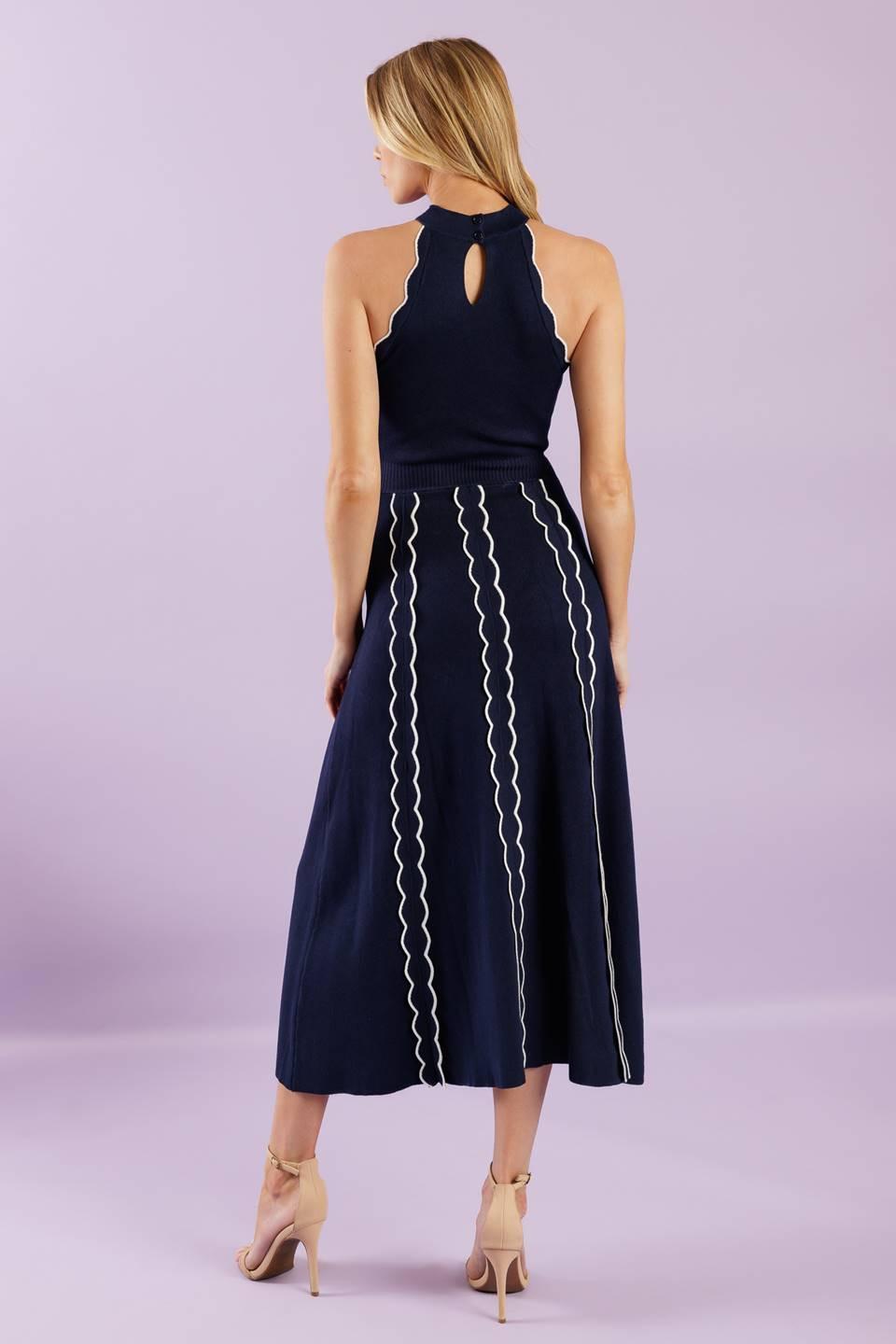 TIME FOR CHEER NAVY SWEATER MIDI DRESS Flying Tomato