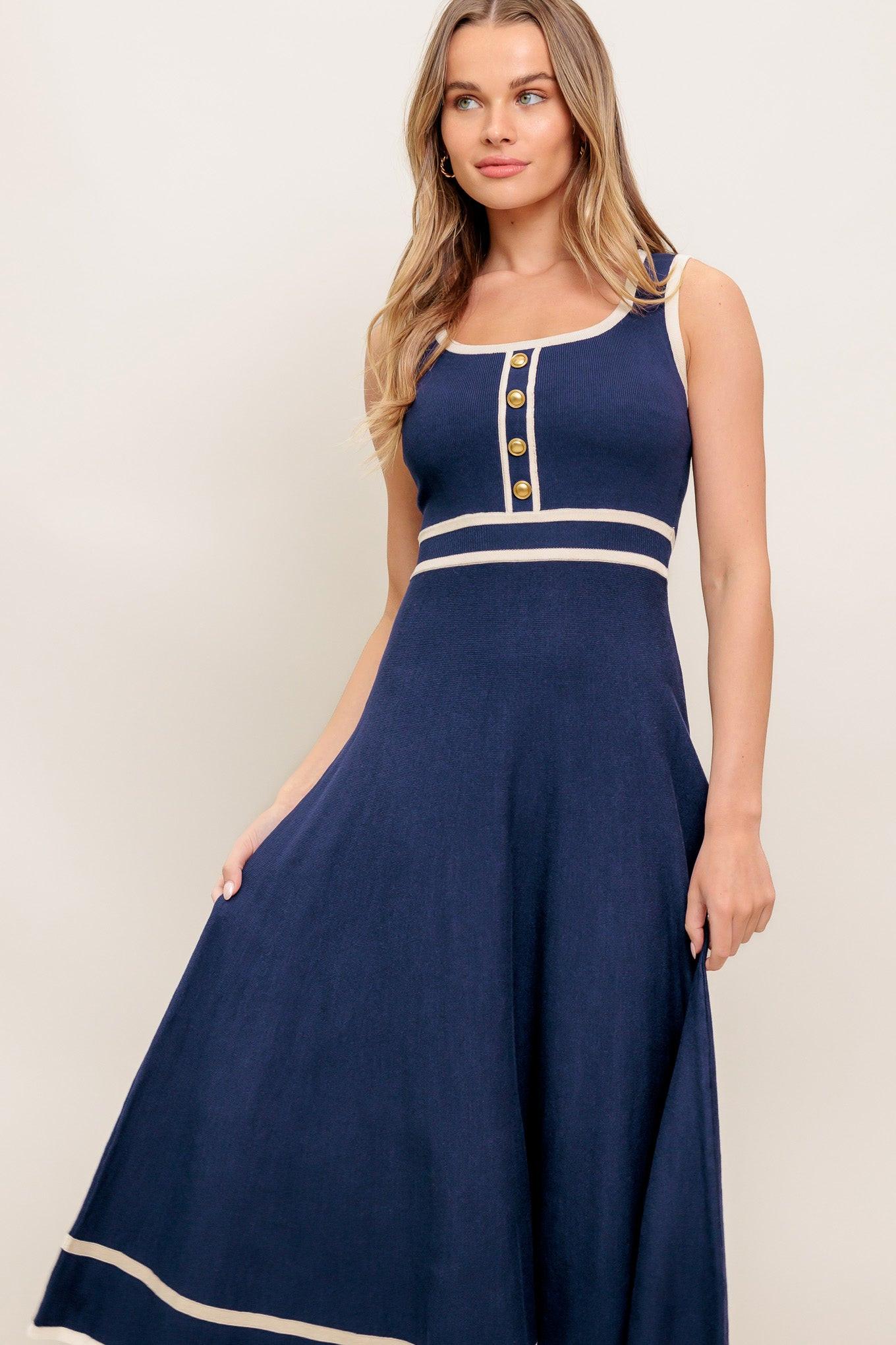 DREAMY DAISY KNIT MIDI DRESS Flying Tomato