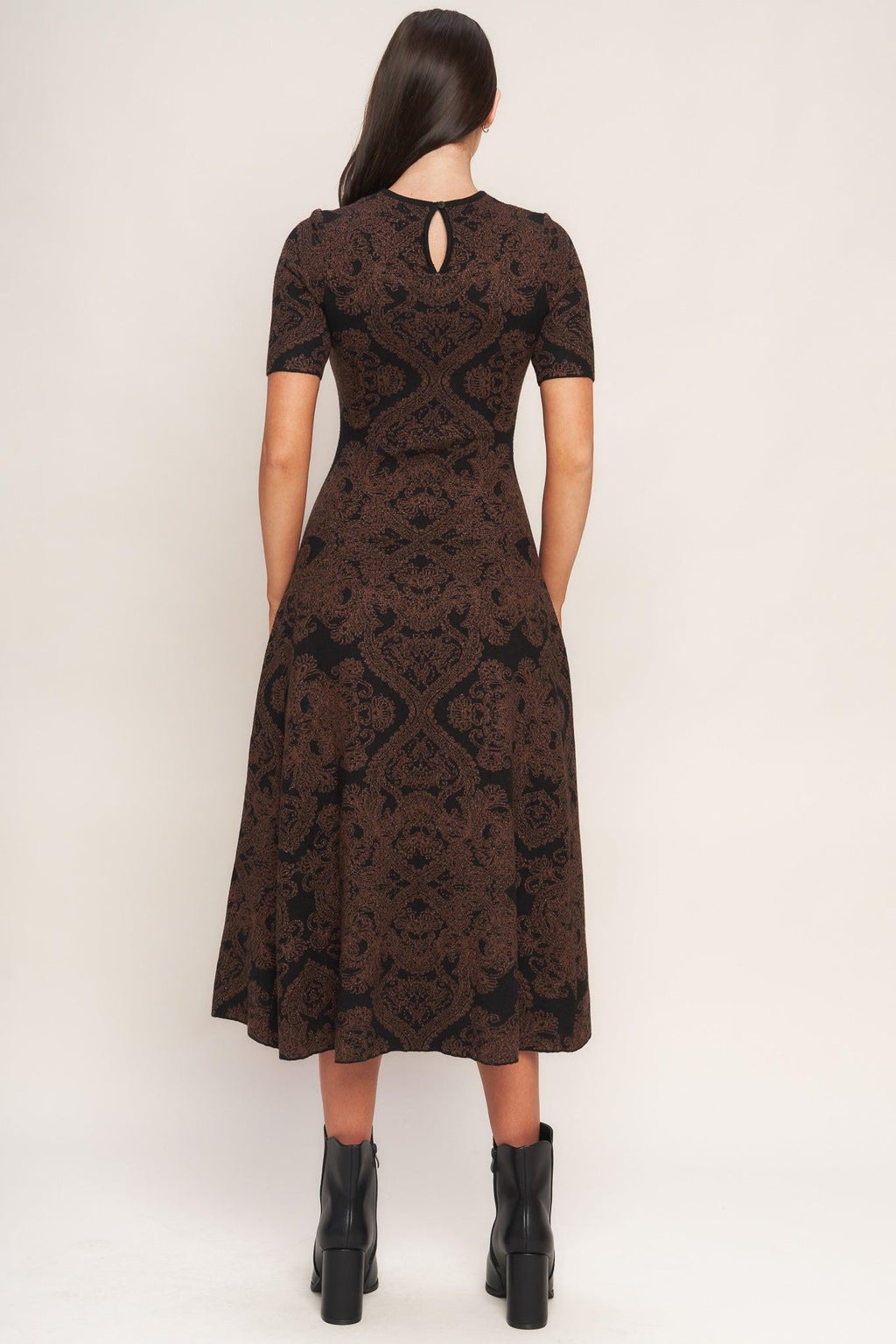 GOTHIC MUSE JACQUARD SWEATER MIDI DRESS Flying Tomato