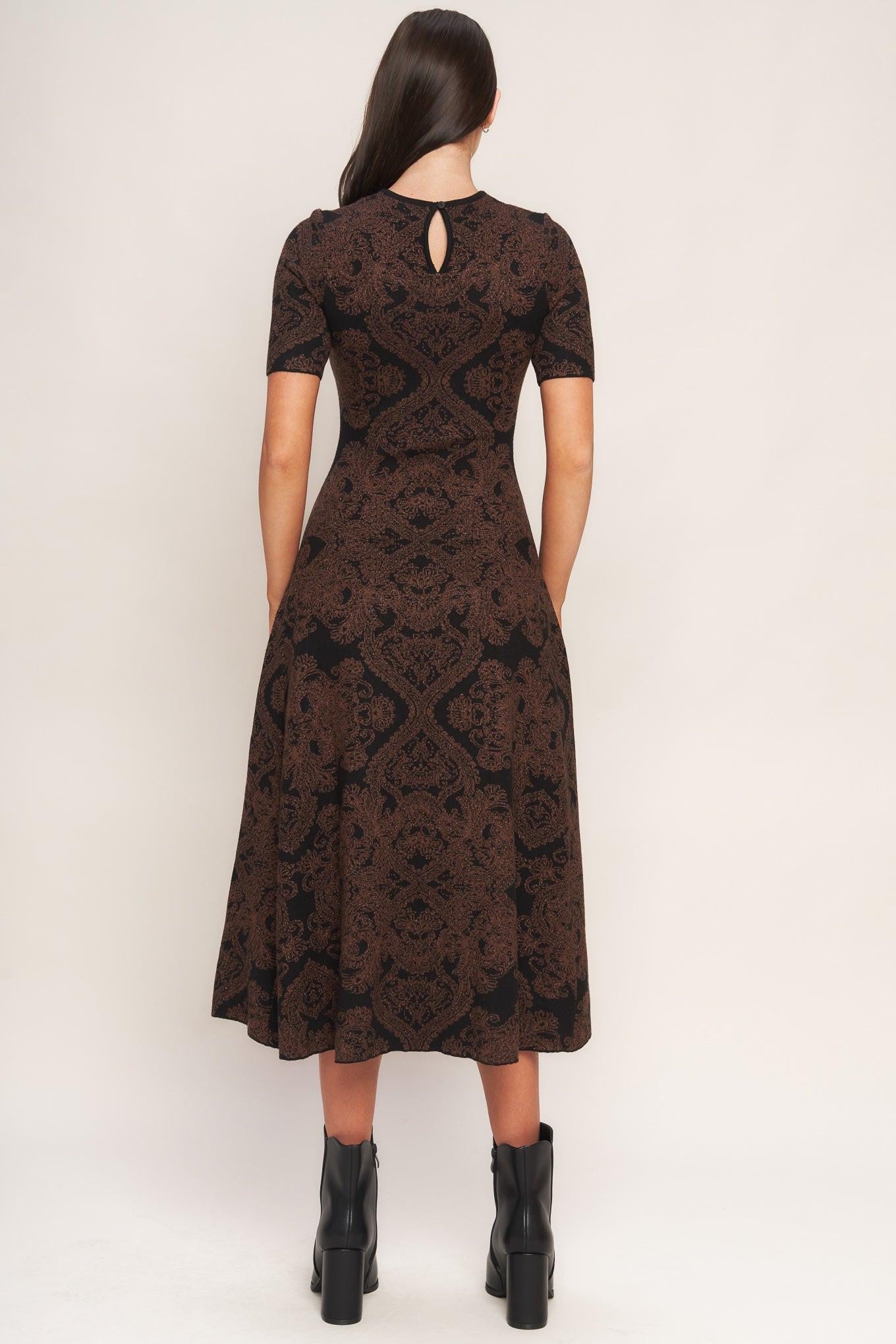 GOTHIC MUSE JACQUARD SWEATER MIDI DRESS Flying Tomato