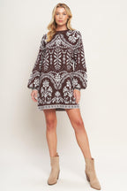 TERRA TAPESTRY SWEATER KNIT MINI DRESS Flying Tomato