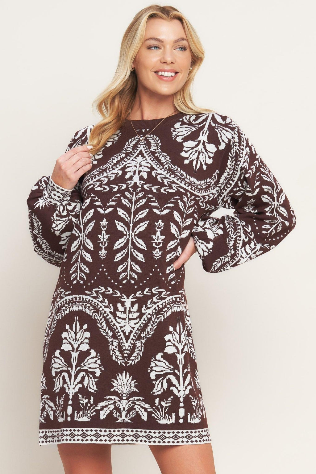 TERRA TAPESTRY SWEATER KNIT MINI DRESS Flying Tomato