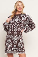 TERRA TAPESTRY SWEATER KNIT MINI DRESS Flying Tomato