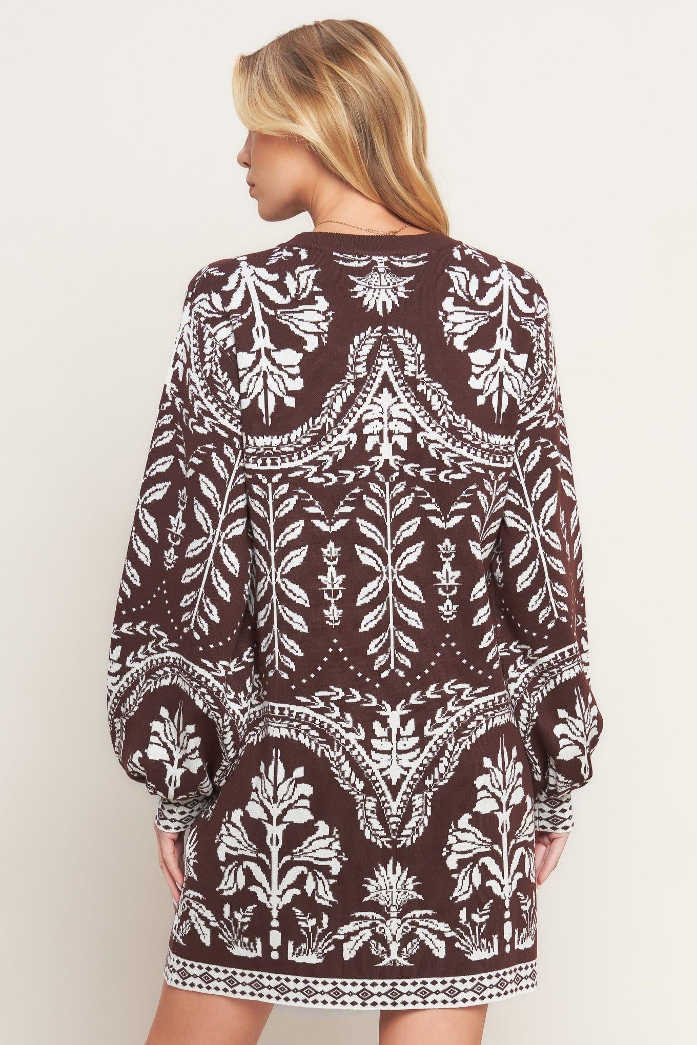 TERRA TAPESTRY SWEATER KNIT MINI DRESS Flying Tomato
