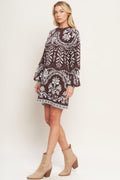 TERRA TAPESTRY SWEATER KNIT MINI DRESS Flying Tomato