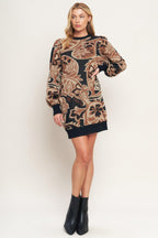 BAROQUE HAVANA SWEATER KNIT MINI DRESS Flying Tomato