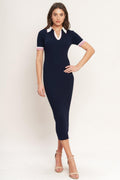 HEELS-READY SILHOUETTE KNIT MIDI DRESS Flying Tomato