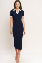 HEELS-READY SILHOUETTE KNIT MIDI DRESS Flying Tomato
