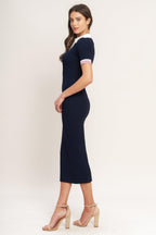 HEELS-READY SILHOUETTE KNIT MIDI DRESS Flying Tomato