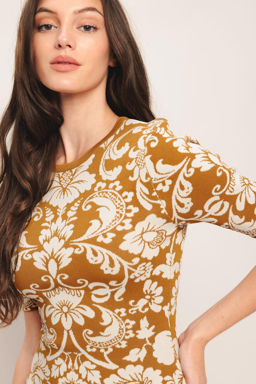 AMBER BLOOM SWEATER KNIT MINI DRESS Flying Tomato