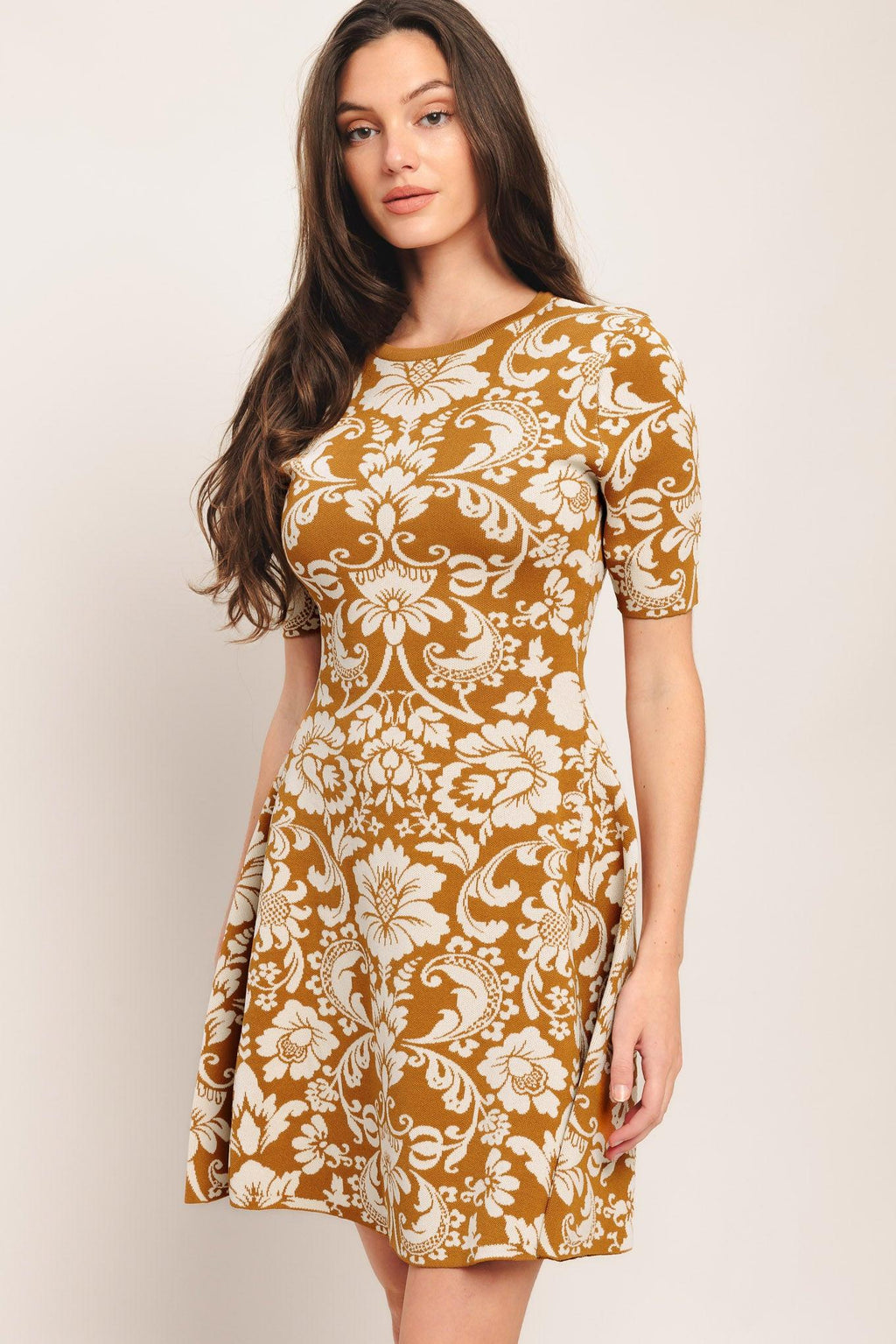 AMBER BLOOM SWEATER KNIT MINI DRESS Flying Tomato