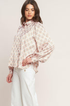 MOROCCAN MUSE PINK WOVEN TOP Flying Tomato
