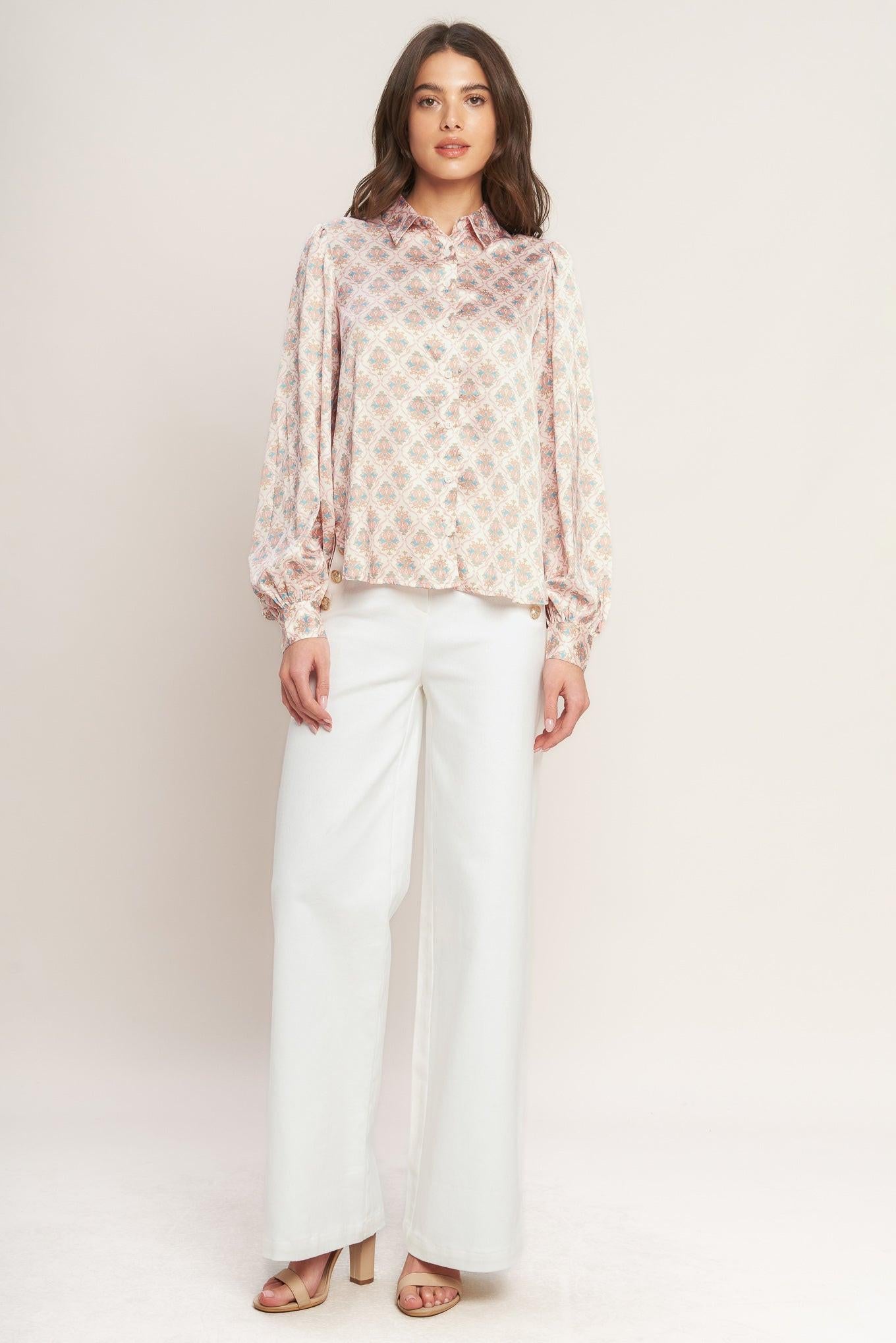 MOROCCAN MUSE PINK WOVEN TOP Flying Tomato