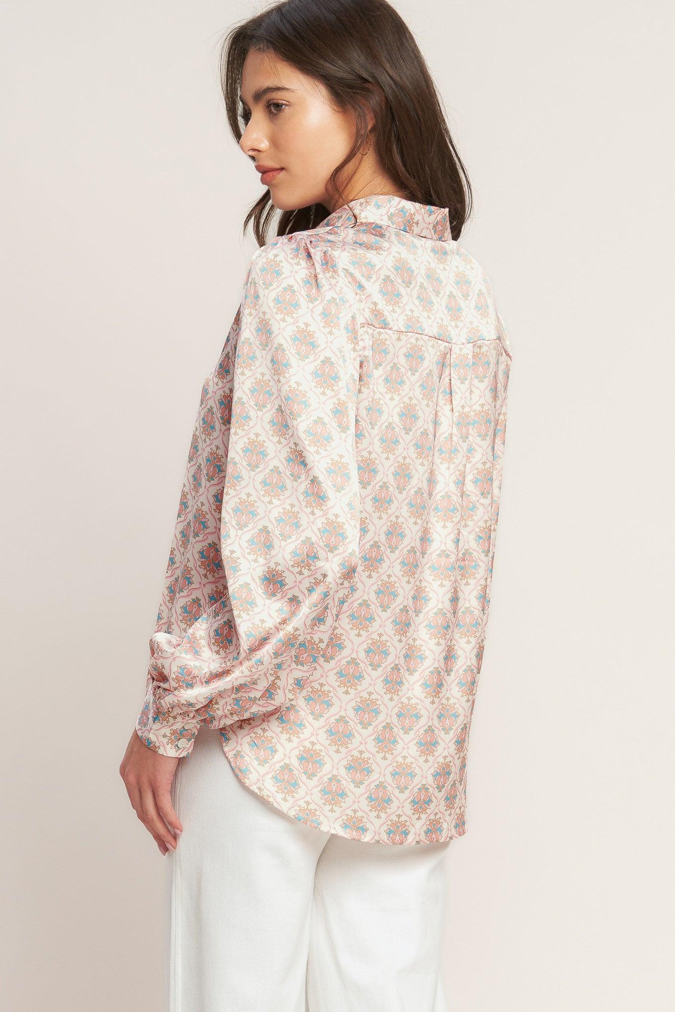 MOROCCAN MUSE PINK WOVEN TOP Flying Tomato