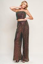 CHARMING COMPOSURE SEQUIN TOP AND BOTTOM SET Flying Tomato