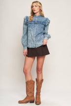 WESTERN CHIC DENIM TOP Flying Tomato