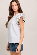 NICE AS CAN BE WOVEN TOP Flying Tomato