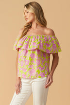 FIND ME UNDER THE PALMS WOVEN TOP Flying Tomato