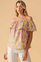 FIND ME UNDER THE PALMS WOVEN TOP Flying Tomato