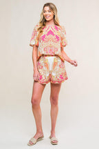 SCARLET SYMPHONY WOVEN TOP AND SHORT SET Flying Tomato